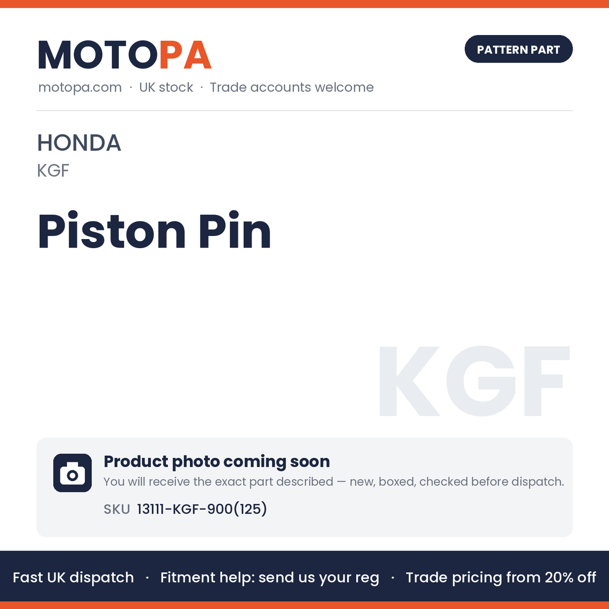 Fits Honda Piston Pin 13111-KGF-900(125) | MotoPa