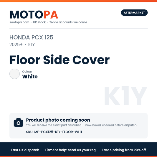 Honda PCX 125 2025+ Floor Side Cover – White | SKU MP-PCX125-K1Y-FLOOR-WHT | photo coming soon