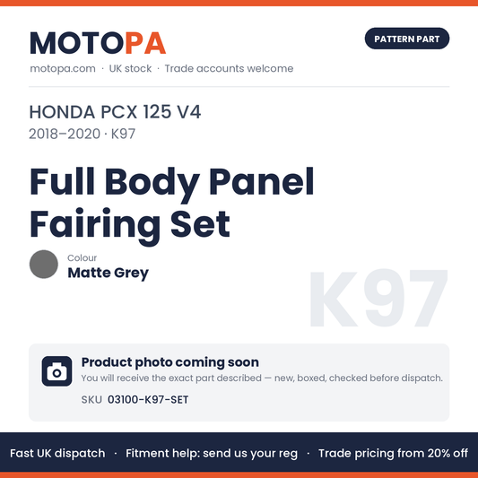 Fits Honda PCX 125 V4 2018-2020 Full Body Panel Fairing Set Matte Grey | MotoPa