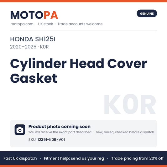 Genuine Honda SH125i 2020-2025 Cylinder Head Cover Gasket 12391-K0R-V01 | SKU 12391-K0R-V01 | photo coming soon