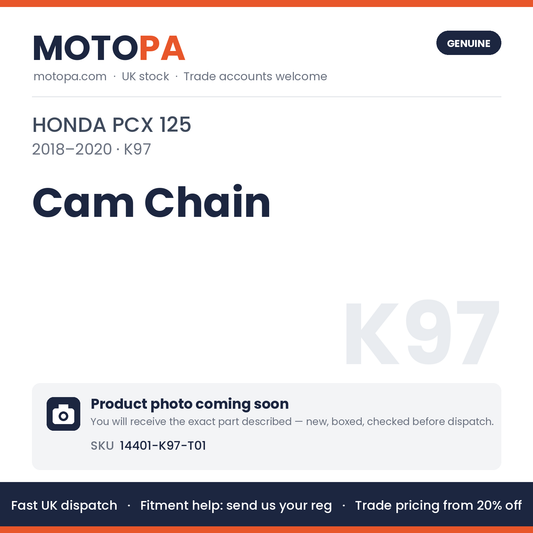 Genuine Honda PCX 125 2018-2020 Cam Chain 14401-K97-T01 | SKU 14401-K97-T01 | photo coming soon