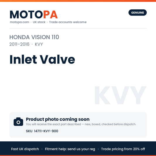 Genuine Honda Vision 110 2011-2016 Inlet Valve 14711-KVY-900 | SKU 14711-KVY-900 | photo coming soon