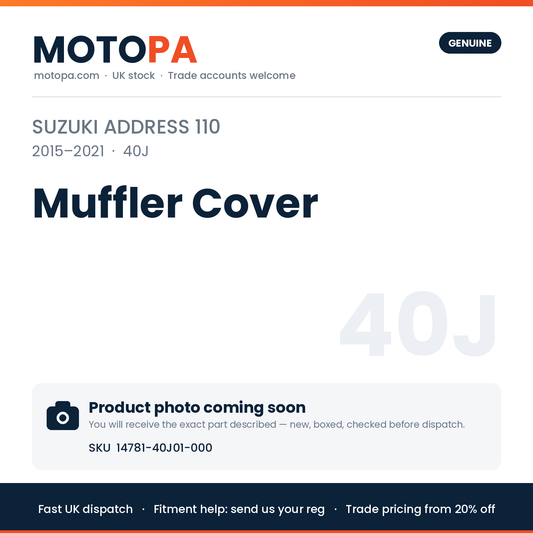 Genuine Suzuki Address 110 2015-2021 Muffler Cover 14781-40J01-000 | SKU 14781-40J01-000 | photo coming soon