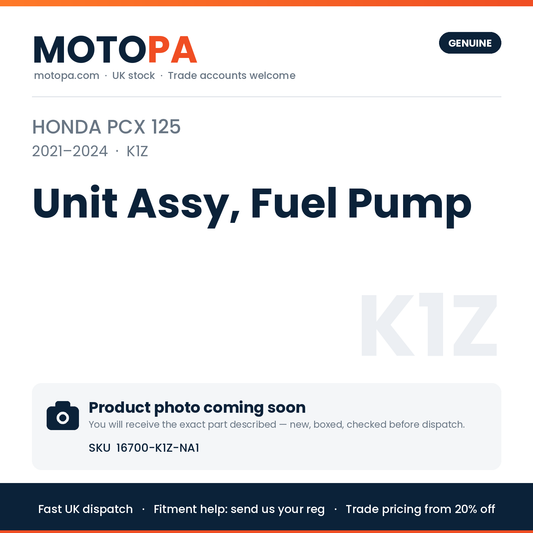 Genuine Honda PCX 125 2021-2024 Unit Assy, Fuel Pump 16700-K1Z-NA1 | SKU 16700-K1Z-NA1 | photo coming soon