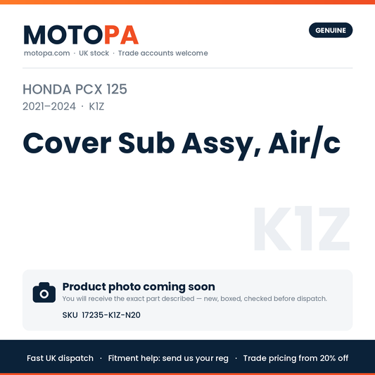Genuine Honda PCX 125 2021-2024 Cover Sub Assy, Air/c 17235-K1Z-N20 | SKU 17235-K1Z-N20 | photo coming soon