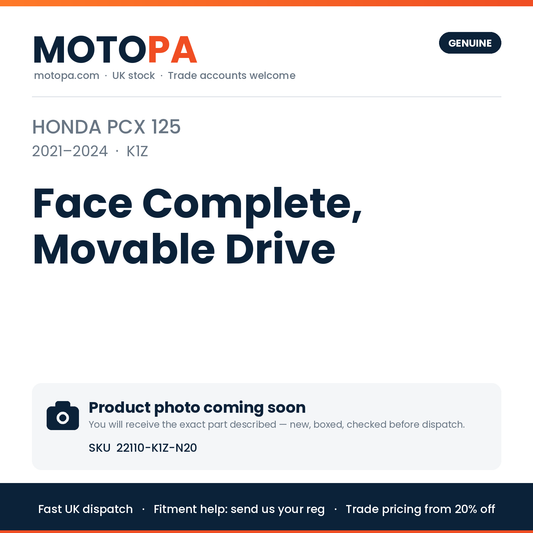 Genuine Honda PCX 125 2021-2024 Face Complete, Movable Drive 22110-K1Z-N20 | SKU 22110-K1Z-N20 | photo coming soon