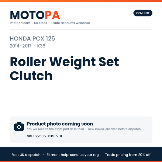 Genuine Honda PCX 125 2014-2017 Roller Weight Set Clutch 22535-K35-V01 | SKU 22535-K35-V01 | photo coming soon