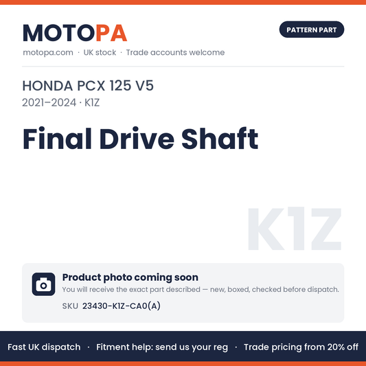 Fits Honda PCX 125 V5 2021-2024 Final Drive Shaft 23430-K1Z-CA0(A) | MotoPa