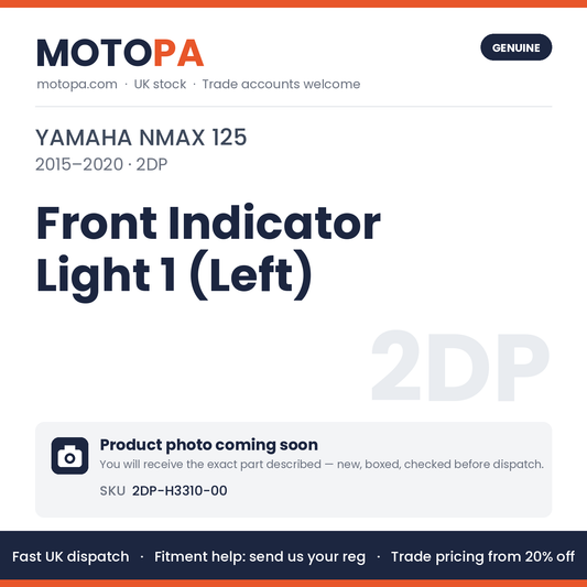 Genuine Yamaha NMAX 125 2015-2020 Front Indicator Light 1 (Left) 2DP-H3310-00 | SKU 2DP-H3310-00 | photo coming soon