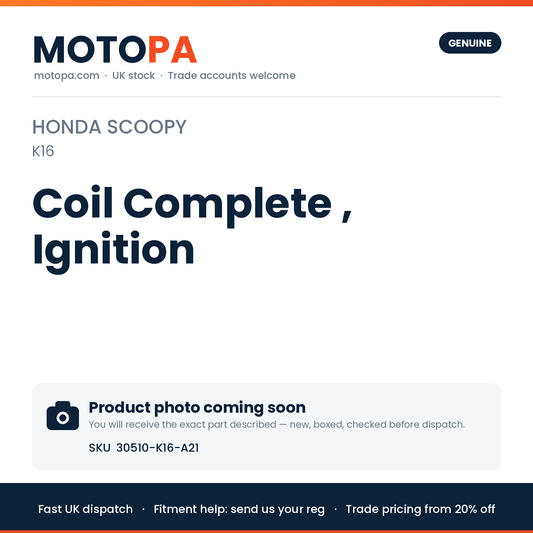 Genuine Honda Scoopy (import) Coil Complete , Ignition 30510-K16-A21 | SKU 30510-K16-A21 | photo coming soon