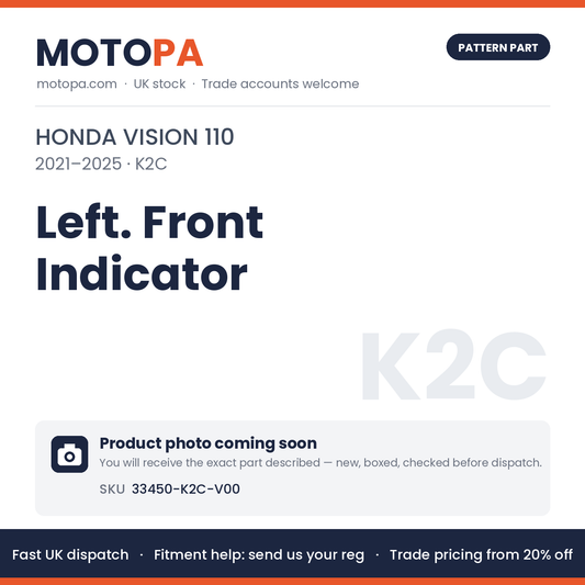 Fits Honda Vision 110 2021-2025 Left. Front Indicator 33450-K2C-V00 | MotoPa