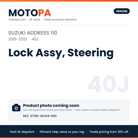 Genuine Suzuki Address 110 2015-2021 Lock Assy, Steering 37100-40J04-000 | SKU 37100-40J04-000 | photo coming soon