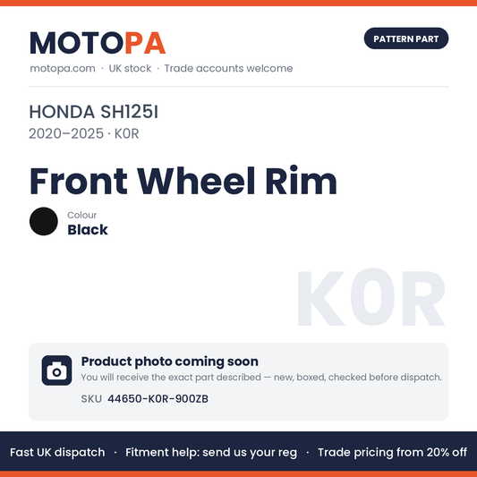 Fits Honda SH125i 2020-2025 Front Wheel Rim Black 44650-K0R-900ZB | MotoPa