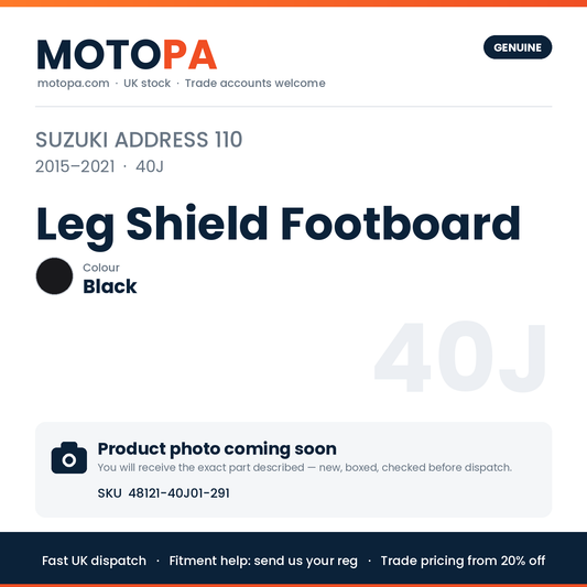 Genuine Suzuki Address 110 2015-2021 Leg Shield Footboard Black 48121-40J01-291 | SKU 48121-40J01-291 | photo coming soon