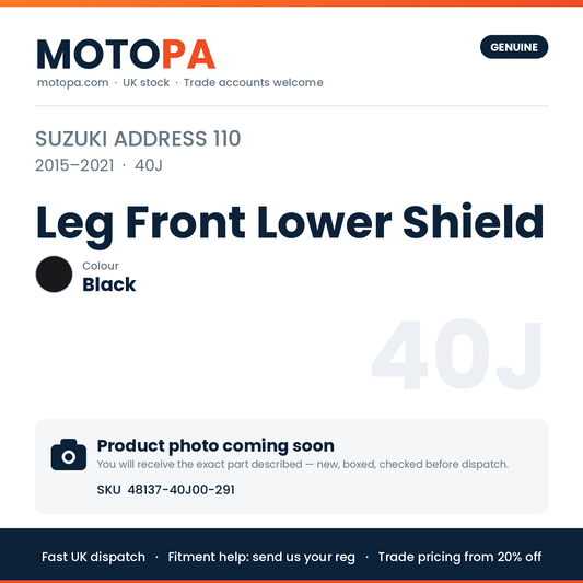 Suzuki Address 110 2015-2021 Leg Front Lower Shield Black 48137-40J00-291 | SKU 48137-40J00-291 | photo coming soon