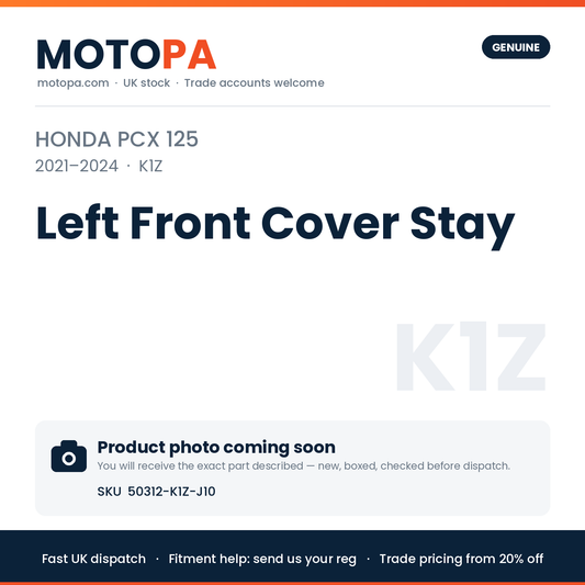 Genuine Honda PCX 125 2021-2024 Left Front Cover Stay 50312-K1Z-J10 | SKU 50312-K1Z-J10 | photo coming soon
