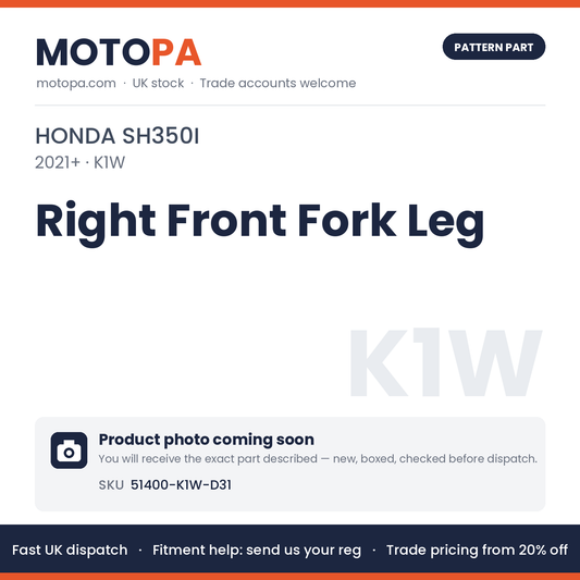 Fits Honda SH350i 2021+ Right Front Fork Leg 51400-K1W-D31 | MotoPa