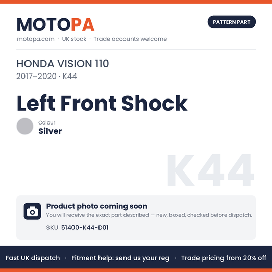 Fits Honda Vision 110 2017-2020 Left Front Shock Silver 51400-K44-D01 | MotoPa