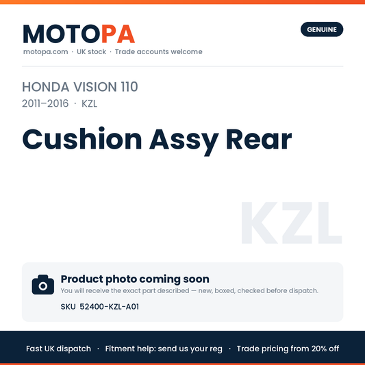 Genuine Honda Vision 110 2011-2016 Cushion Assy Rear 52400-KZL-A01 | SKU 52400-KZL-A01 | photo coming soon