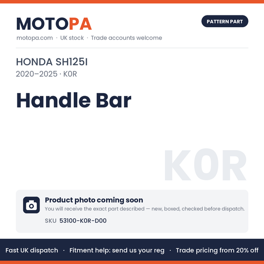 Fits Honda SH125i 2020-2025 Handle Bar 53100-K0R-D00 | MotoPa