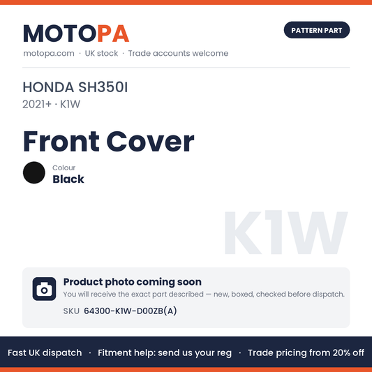 Fits Honda SH350i 2021+ Front Cover Black 64300-K1W-D00ZB | MotoPa