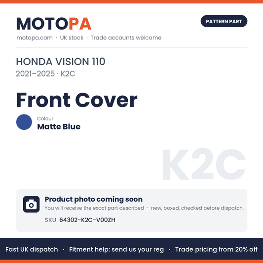Fits Honda Vision 110 2021-2025 Front Cover Matte Blue 64302-K2C-V00ZH | MotoPa