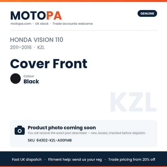 Genuine Honda Vision 110 2011-2016 Cover Front Black 64302-KZL-A00FMB | SKU 64302-KZL-A00FMB | photo coming soon