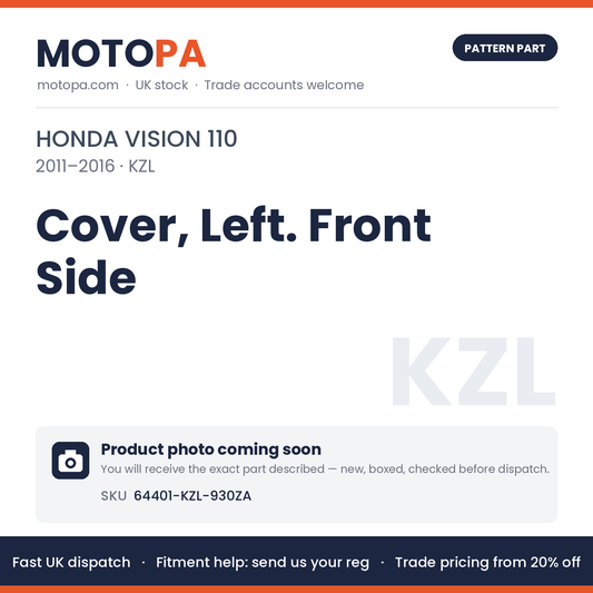 Fits Honda Vision 110 2011-2016 Cover, Left. Front Side 64401-KZL-930ZA | MotoPa