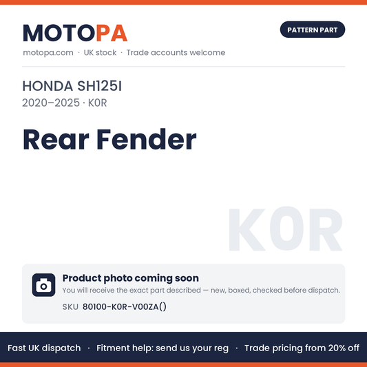 Fits Honda SH125i 2020-2025 Rear Fender 80100-K0R-V00ZA | MotoPa
