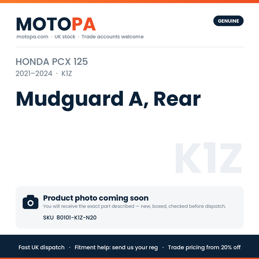 Genuine Honda PCX 125 2021-2024 Mudguard A, Rear 80101-K1Z-N20 | SKU 80101-K1Z-N20 | photo coming soon