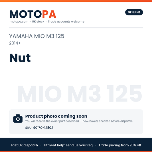 Genuine Yamaha Mio M3 125 (import) 2014+ Nut 90170-12802 | SKU 90170-12802 | photo coming soon