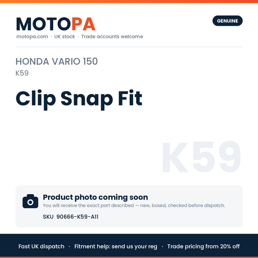 Genuine Honda Vario 150 (import) Clip Snap Fit 90666-K59-A11 | SKU 90666-K59-A11 | photo coming soon