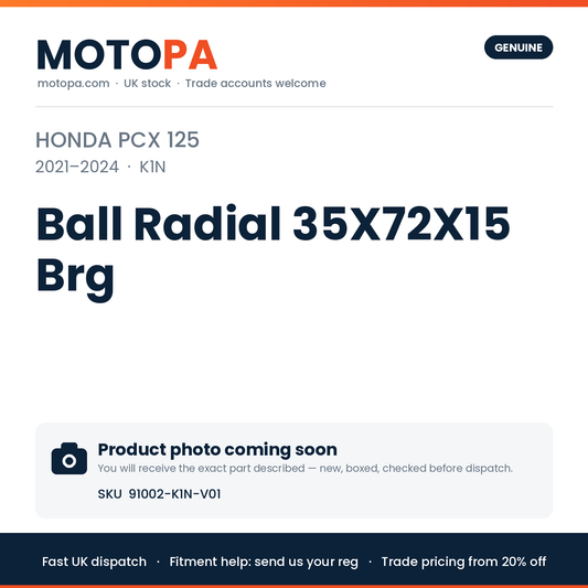 Genuine Honda PCX 125 2021-2024 Ball Radial 35X72X15 Brg 91002-K1N-V01 | SKU 91002-K1N-V01 | photo coming soon