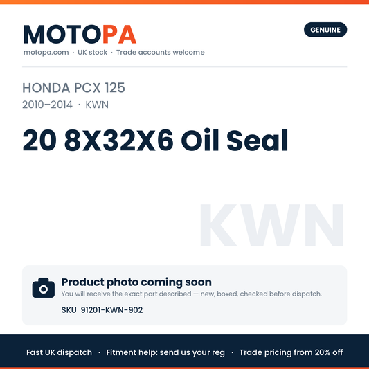 Genuine Honda PCX 125 2010-2014 20 8X32X6 Oil Seal 91201-KWN-902 | SKU 91201-KWN-902 | photo coming soon