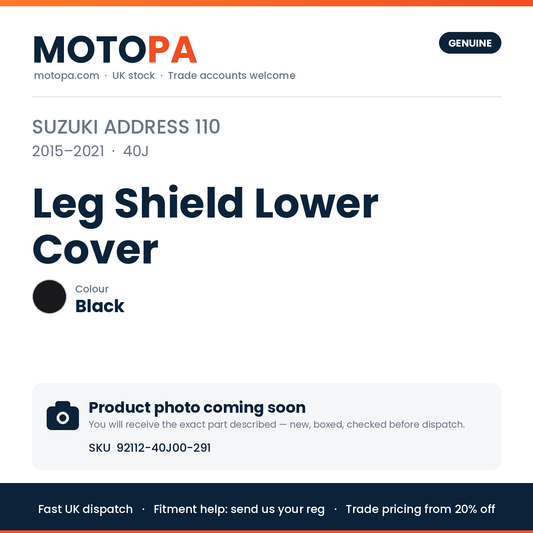Suzuki Address 110 2015-2021 Leg Shield Lower Cover Black 92112-40J00-291 | SKU 92112-40J00-291 | photo coming soon
