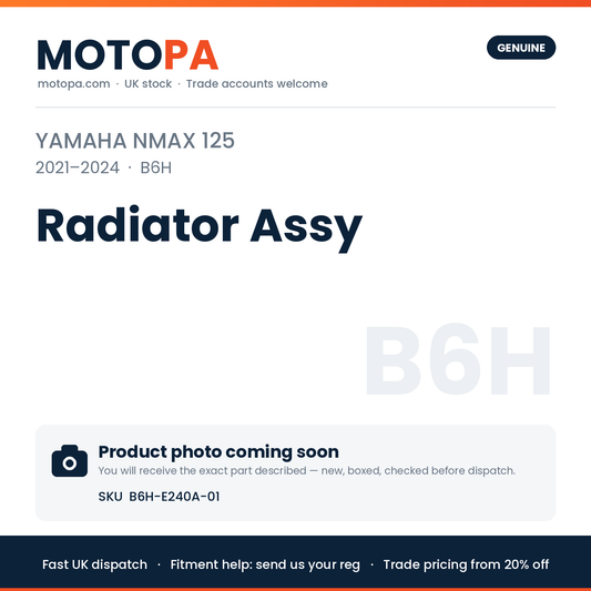 Genuine Yamaha NMAX 125 2021-2024 Radiator Assy B6H-E240A-01 | SKU B6H-E240A-01 | photo coming soon
