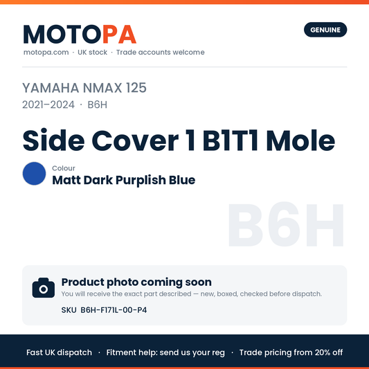 Genuine Yamaha NMAX 125 2021-2024 Side Cover 1 B1T1 Mole B6H-F171L-00 | SKU B6H-F171L-00-P4 | photo coming soon