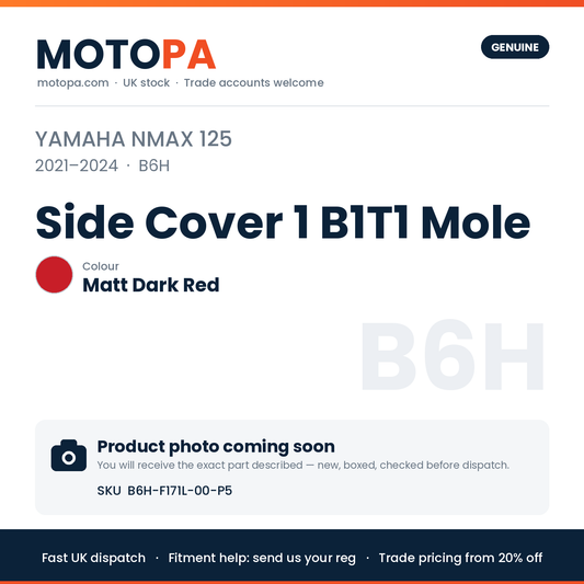 Genuine Yamaha NMAX 125 2021-2024 Side Cover 1 B1T1 Mole B6H-F171L-00 | SKU B6H-F171L-00-P5 | photo coming soon