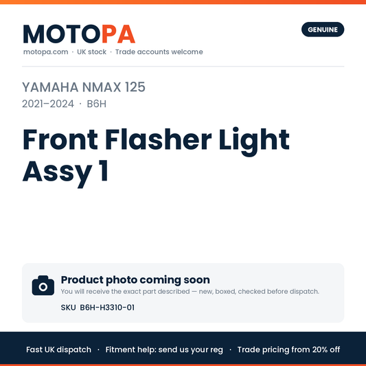 Genuine Yamaha NMAX 125 2021-2024 Front Flasher Light Assy 1 B6H-H3310-01 | SKU B6H-H3310-01 | photo coming soon