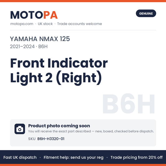 Genuine Yamaha NMAX 125 2021-2024 Front Indicator Light 2 (Right) B6H-H3320-01 | SKU B6H-H3320-01 | photo coming soon