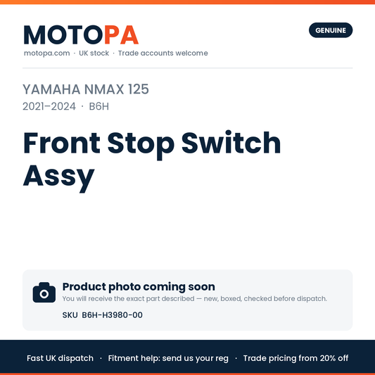 Genuine Yamaha NMAX 125 2021-2024 Front Stop Switch Assy B6H-H3980-00 | SKU B6H-H3980-00 | photo coming soon