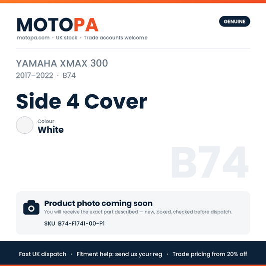 Genuine Yamaha XMAX 300 2017-2022 Side 4 Cover White B74-F1741-00-P1 | SKU B74-F1741-00-P1 | photo coming soon