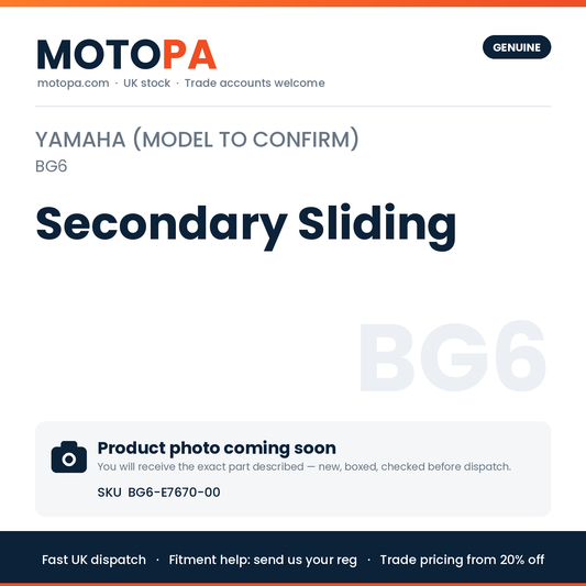 Genuine Yamaha Yamaha (model to confirm) Secondary Sliding BG6-E7670-00 | SKU BG6-E7670-00 | photo coming soon