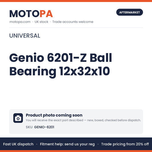 Genio 6201-Z Ball Bearing 12x32x10 GENIO-6201 | SKU GENIO-6201 | photo coming soon