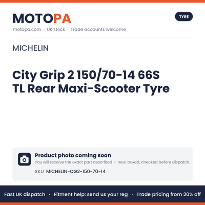 Michelin City Grip 2 150/70-14 66S TL Rear Maxi-Scooter Tyre | photo coming soon