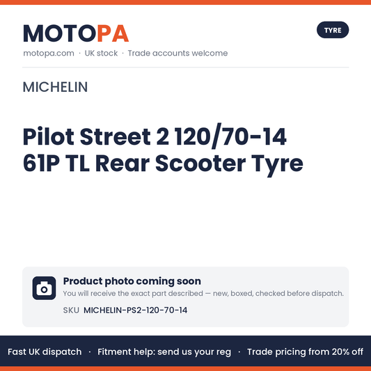Michelin Pilot Street 2 120/70-14 61P TL Rear Scooter Tyre – PCX 125 2018–2020 | photo coming soon
