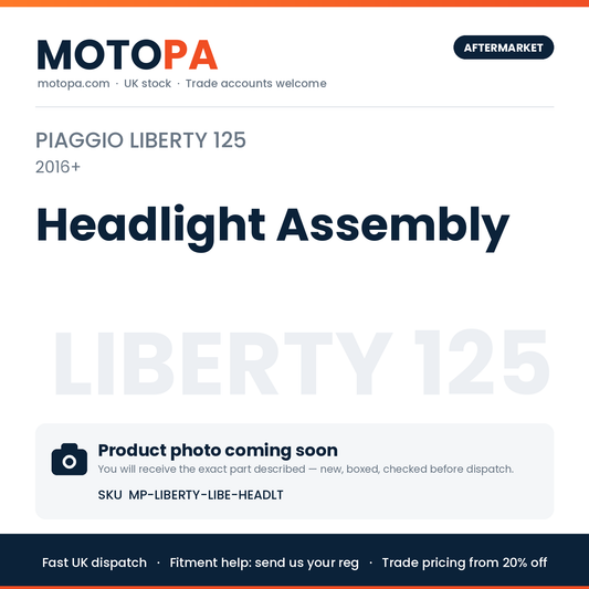 Piaggio Liberty 125 2016+ Headlight Assembly | SKU MP-LIBERTY-LIBE-HEADLT | photo coming soon