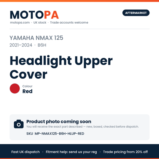 Yamaha NMAX 125 2021-2024 Headlight Upper Cover – Red | SKU MP-NMAX125-B6H-HLUP-RED | photo coming soon