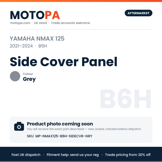Yamaha NMAX 125 2021-2024 Side Cover Panel – Grey | SKU MP-NMAX125-B6H-SIDECVR-GRY | photo coming soon