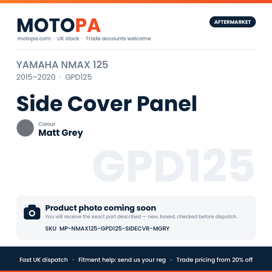 Yamaha NMAX 125 2015-2020 Side Cover Panel – Matt Grey | SKU MP-NMAX125-GPD125-SIDECVR-MGRY | photo coming soon